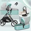 Strollery# 3 w 1 Baby Strollera Siedzona i położona w obu kierunkach powóz dla niemowląt Wysoka amortyzator Absorbera Noworodka Pram Q231116