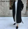 Two Piece Dress Chic Soft Cashmere Dres Winter Autumn Tall Neck Oversized Long Woolen Vestido Ladies Longsleeve Knitwear 231115