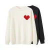 2024Designer tröja Loveheart A Woman Lover Cardigan Knit V Round Neck High Collar Womens Fashion Letter White Black Long Sleeve Clothing Pullover