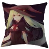 Taie d'oreiller personnalisée taie d'oreiller carrée Halloween Anime coton lin couverture à glissière 45x45cm un côté bricolage cadeau bureau maison extérieur