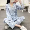 Sleep Lounge Plus Size Pregnant Women's Pajamas Set For Pregnancy Spring Autumn Confinement Clothes For Postpartum Breastfeeding Nursing 230414