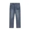 Designer Gallery American High Street Loose Blue Straight Letter Print Jeans Denim-Hosen
