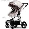 Kinderwagens# Kinderwagen 3 in 1 luxe kinderwagen pasgeboren kinderwagens High Landscape Kinderwagen Opvouwbare kinderwagens babytrolley babykinderwagen Q231116