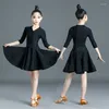 Stage Wear Latin Dance Costumes Children's Little Girls' Competition Regulations Performance Skirts Dresses