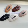 Korean Hair Clips for Women Pu Leather Cloud Shape Solid Color Bb Hair Clip Girls Hair Barrette Hair Accessories Hairclip New