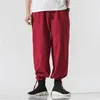 Men's Pants Plus Size Cotton Linen Casual Loose Straight Trousers 2023 Spring Joggers Male Chinese Style Wide Leg