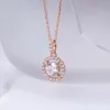 Msr-608 14K or véritable 1- 2Ct rond laboratoire cultivé diamant halo réglage pendentif/collier