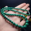 Chaînes Top Naturel Vert Malachite Chrysocolle Collier Bijoux Pour Femmes Dame Hommes Guérison Cadeau Cristal Pierre Perles Rondes 5-12mm