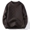 Men's Sweaters Autumn Winter Fashion Plaid Mens Knit Pullovers Solid Color Slim Men Knitted Sweater Thick Warm Male O-Neck