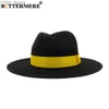 Cappelli a tesa larga Cappelli a secchiello BUTTERMERE Cappello Panama Elegante cappello da sole nero per donna Uomo Str Jazz Cappello Fedora Summer Beach Trilby Cappello a tesa larga stile britannico YQ231116