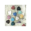 Charms Mti-Colored 20Mm Heart Shape Natural Lava Rock Stone Beads Diy Essential Oil Diffuser Pendants Jewelry Necklace Earrings Making Dhwdk