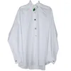 レディースブラウス女性シャツ2023グリーンジェムボタンルーズスタンドの襟の長袖ファッション