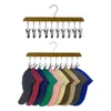 Hangers Closet Baseball Hat Hanger Storage Rack Wooden 10 Detachable Clips For Door Back Hanging