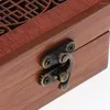 Torebki biżuterii przenośne pudełko w stylu vintage drewniany organizator Trunket Case skrzynia podróży piersi