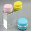 Macaron 5g Portable Plastic Cosmetic Empty Jars Pink/Yellow/Green Bottles with Lid Eyeshadow Makeup Cream Lip Balm Container Potshigh q Snwr