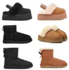 Diseñador esponjoso botas de nieve mini mujeres invierno australia plataforma ug bota piel zapatilla tobillo zapatos de lana piel de oveja cuero real marca clásica casual exterior barbecho