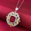 Pendentifs précieux rubis diamant pendentif collier 925 en argent Sterling fête de mariage Chocker pour les femmes bijoux de mariée