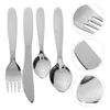 Dinnerware Sets Toddler Suit Tableware Forks Kitchen Supplies Stainless Steel Silverware Kids Steak Spoon Child