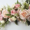 Fleurs décoratives fleur Swag décoration murale Rose coureur guirlande pour mariage arc Table centres de table porte