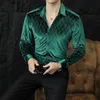 Erkekler Sıradan Gömlek Sonbahar Kış Lüks Velvet Sosyal Gömlek Erkekler Giyim 2023 İnce Fit Zarif Resmi Izgara Elbise Uzun Kollu 231116