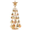 Décorations de Noël Arbre en métal Lumières Table Ornements forgés Présentoir avec pendentifs en cristal Décoration