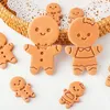 Baking Moulds Chocolate Cake Tool Fondant Cookie Cutter Embosser Mold Gingerbread Man Biscuit Happy Christmas