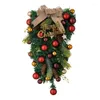 Couronne de fleurs décoratives en forme de larme de noël, panneau de porte créatif, butin réutilisable, décoration murale de maison, guirlande de noël pour cheminées