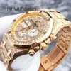 AP Swiss Luxury Watch Royal Oak Series 26320or Orologio da uomo in oro rosa 18 carati con diamanti sul retro Data di cronometraggio Orologio meccanico automatico da 41 mm