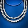 Цепочки с черным пресноводным жемчугом и бриллиантами, ожерелье из настоящего стерлингового серебра 925 пробы, обручальное свадебное колье для женщин, ювелирные изделия