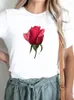 Dames t shirts vrouwen vrouwelijke bloemen waterverf 90s schattige mode zomer grafische tee kleding kleding kleding met korte mouwen casual t-shirts