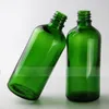 Flaconi contagocce verdi rotondi da 100 ml con tappo antimanomissione per olio essenziale