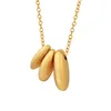 Naszyjniki wiszące jiang biżuteria Little Golden Bean Titanium Stal Naszyjnik Women Trend 2023 Moda Estetyczny Łańcuch Elegancki lato