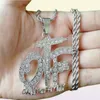 Iced Out uniquement le collier de pendentif familial pour les hommes Femmes Designer de luxe Mens Bling Diamond Lettre Pendentifs Lettres Gold 2842052