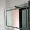 Speglar fyrkantiga badrum glas spegel vägg smart touch antifog led toalett väggmålning med fuktbesätt badfänga anpassad