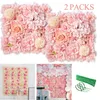 Juldekorationer 2 Förpackningar med konstgjorda blommor Väggdekorationspaneler 3D Silk Rose Flower Mat för Backdrop Wedding Party Baby Shower Decor 231116