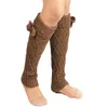 Calzini da donna invernali lavorati a maglia stile sciolto Lady Boot calze alte al ginocchio Leggings addensare la calda copertura del piede della palla