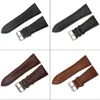 Bracelets de montre YQI Strap 32mm Band Black Brown White Gold Silver Big Large Size Calf Genuine Leather WatchBand Buckle