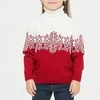 Одинаковые комплекты для всей семьи. Рождественские одинаковые свитера для всей семьи. С принтом снежинок. Вязаное платье для мамы. Джемпер для папы и ребенка. Толстый лаковый воротник с высоким воротником 231116.