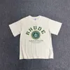 Tasarımcı Moda Giyim Lüks Tees Tshirts Modaya Rhude Yaz Yeni Taç Bayrak Baskı Yüksek Sokak Pamuk Gevşek Yuvarlak Boyun Kısa Kollu T-Shirt Erkek Kadın