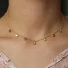 Choker Styles Délicat Bijoux Couleur Minuscule Mini Coloré Cz Cham 7 pc Charme Goutte De Mode Haute Qualité Collier Sautoirs