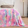 Coperte Fasce 1pz Coperta che si illumina al buio Coperta in flanella con unicorno Coperta morbida e calda per divano Coperta leggera per bambini 231115