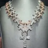 Collar Ankh personalizado, cadena con colgante de Cruz de moissanita helada de 20mm, estilo Hip Hop Rock, joyería de moda de rapero