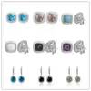 デザイナーdy dy trendy earrings for elegant inlaid black square zircon zircon cable twisted wire classics high Jewelry Wedding Eangiging Gister Jewelry