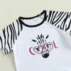 Giyim Setleri Bebek Kız Moda Giyim Seti Zebra Baskı T-Shirt Tees İpli Şort 18M-6Y Çocuk Çocuk Yaz Casual Kıyafet 2023 Tops