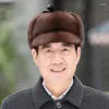 Berets męski hat włosów męski Hat Fair Hat swobodnie pogrubiony lei feng na zewnątrz zimno ciepły futrzany stary człowiek 2023