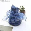 Breda brimhattar hink hattar sommar organza sun strand hatt fascinator fällbara bröllopskyrkor klänningar kentucky derby hattar för kvinnor elegant breda rim fedora yq231116