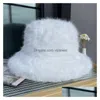 Casquettes de balle Big Fluffy Fausse Fourrure Chapeau de godet pour les femmes de luxe en peluche pêcheurs chaud pêcheur d'hiver Colorf et magnifique livraison directe F Dhsfy