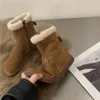 Botas de diseñador para mujer, botas para la nieve, negro, marrón, botines suaves de algodón clásicos, botines de piel para mujer, botines para mujer, zapatos cálidos de invierno 36-40