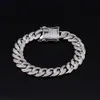 Prix de gros 2 rangées personnalisé Hip Hop glacé bijoux 925 argent D VVS Moissanite diamant chaîne cubaine Bracelet