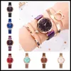 Orologi da polso Bracciale da donna di lusso Orologio da donna Fibbia magnetica femminile Quadrante semplice fiore casual Cinturino in maglia di lega Quarzo